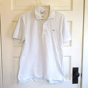 White Vintage Wash Lacoste Polo